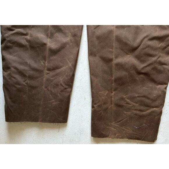 Vtg McAlister Waxed Cotton Field Pants USA Made Size 50 Olive Brown Duck Hunting - Picture 9 of 9
